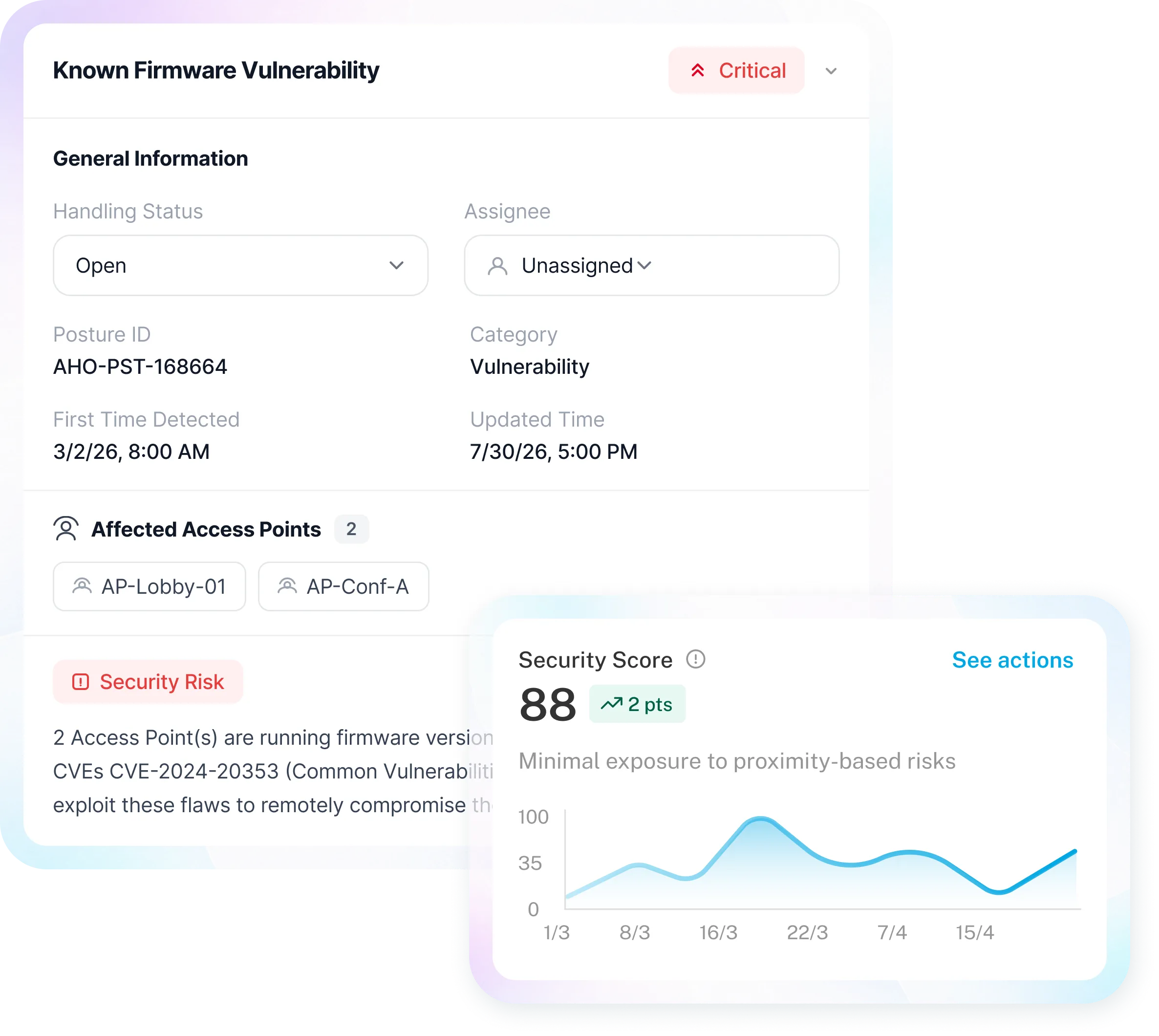 Vulnerability detail with security score